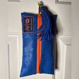 Makeup junkie bag Micro (3.5" x 4.5") Blue and Orange